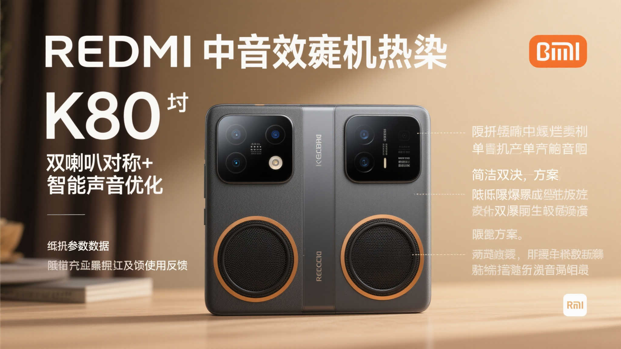 REDMI K80至尊版配备高端音响,与华为顶级机型同档次 REDMI K80至尊版配备高端音响,与华为顶级机型同档次